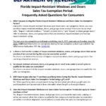 Florida Department of Revenue Frequently Asked Questions for the Florida Impact-Resistant Windows and Doors Sales Tax Exemption for Consumers, Page 1